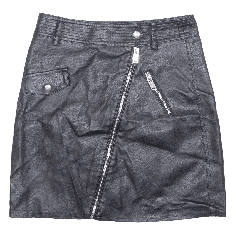 YESSICA Faux Leather Womens Straight Skirt Black Short UK 8 cashmere skirt fine